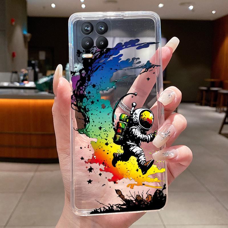 Soft Clear Silicone Casing For Realme 8 4G RMX3085 Phone Case Realme 8 Pro RMX3081 Cover Fashion Flower Butterfly Pattern Coque