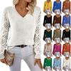 Women's Fashion Casual V-Neck Long Sleeve Loose Personalized Solid Color Sweater
