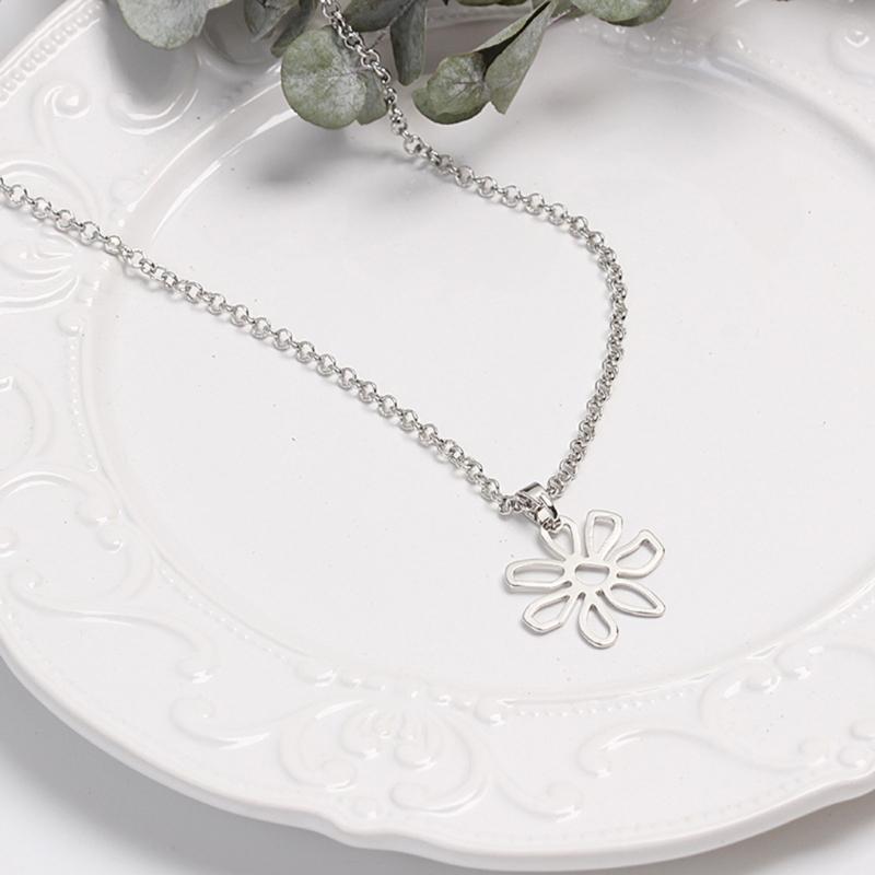 Ожерелье с цветочной подвеской для женщин, геометрическое однослойное ожерелье, регулируемая цепочка на шею, модные хипстерские украшения