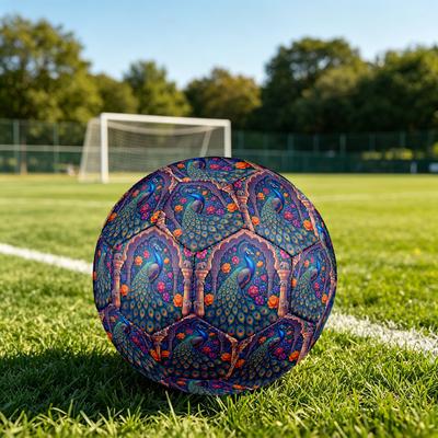 1pc Peacock Garden Theme Soccer Ball Football, Size 5, Lightweight PVC, Outdoor Training Soccer Ball,Sports Gift T61499
