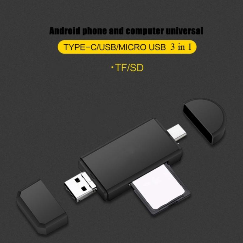 Портативный картридер для карт памяти Картридер Type-C USB 2.0 Картридер-записывающее устройство для телефона, планшета