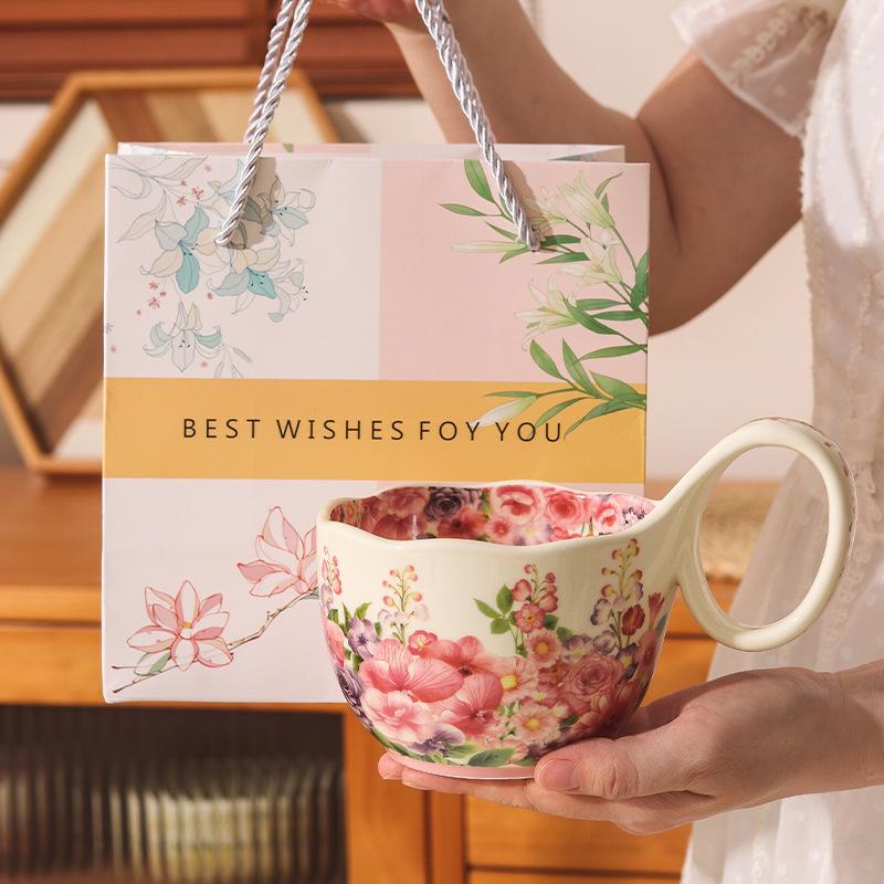 Ретро керамическая кружка с ландышами для подарков на день рождения девочек, сувенирных подарков для подруг, ценные и значимые подарки
