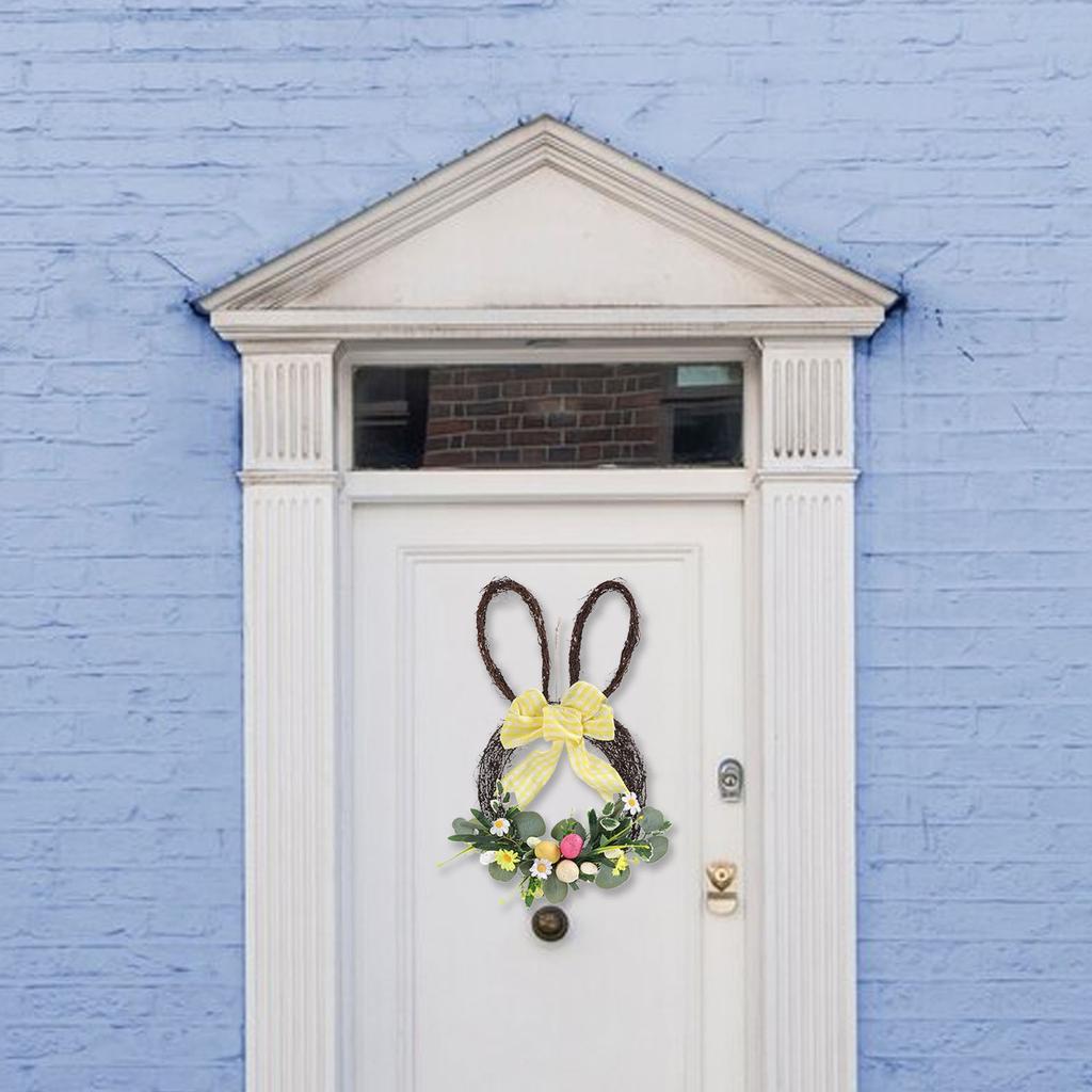 Пасхальный кролик в форме натурального ротанга, украшение для яиц, подвесной фон для украшения двери, венок
