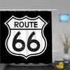 Polyester Fabric Waterproof Shower Curtain Set Hooks Home Decorative Bath Curtains US Route 66
