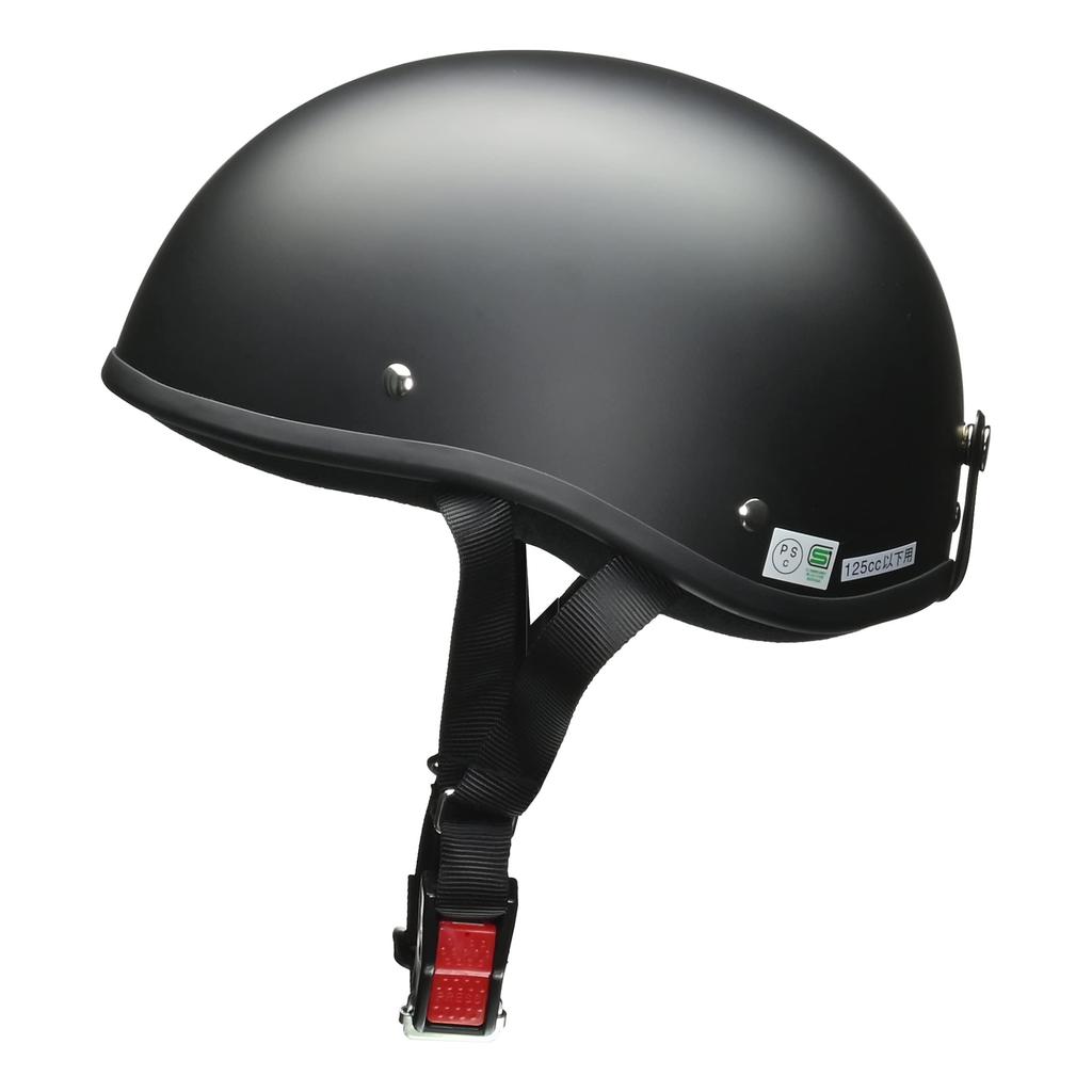 LEAD DALE Half Motorcycle Matte One Size Fits Most for 125cc and Under Helmet, Black, (57-60cm),