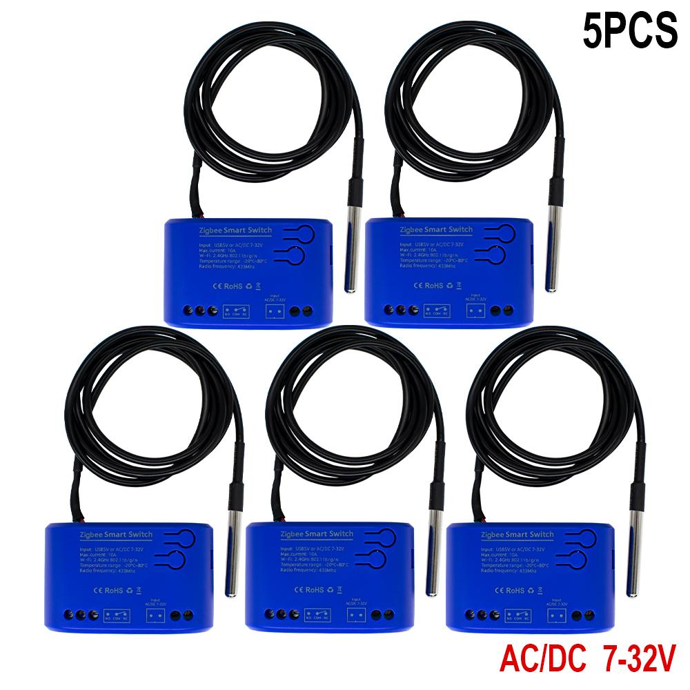 1-5 шт. Zigbee Tuya WiFi Умный переключатель температуры AC85-250V 2200 Вт/10 А Мониторинг Термостат 1-канальный релейный модуль