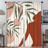 Kitchen Curtains for Camera Abstract Line Pattern Blackout Curtain for Room 2 Panel Blinds Halloween Decoration Partition Shades
