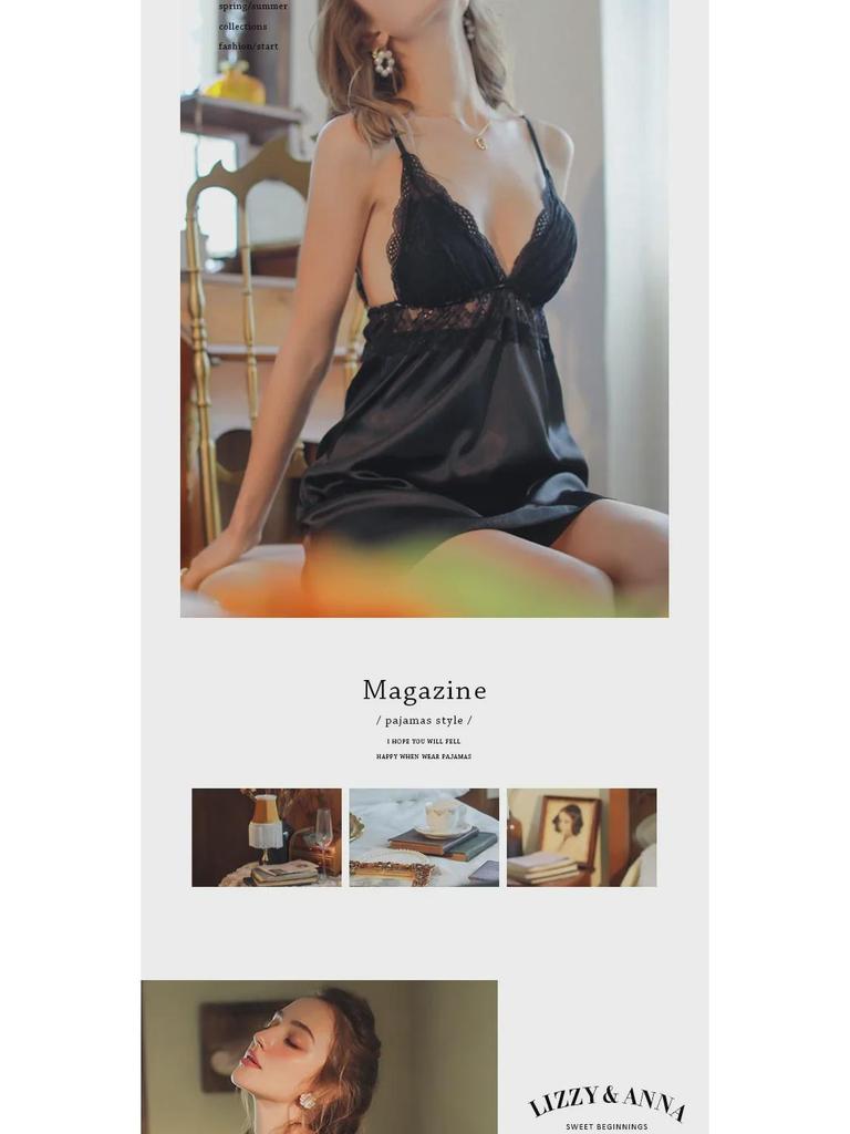 Комплект ночной рубашки с подвязками из японского кружева - Пижама из двух частей Ice Silk