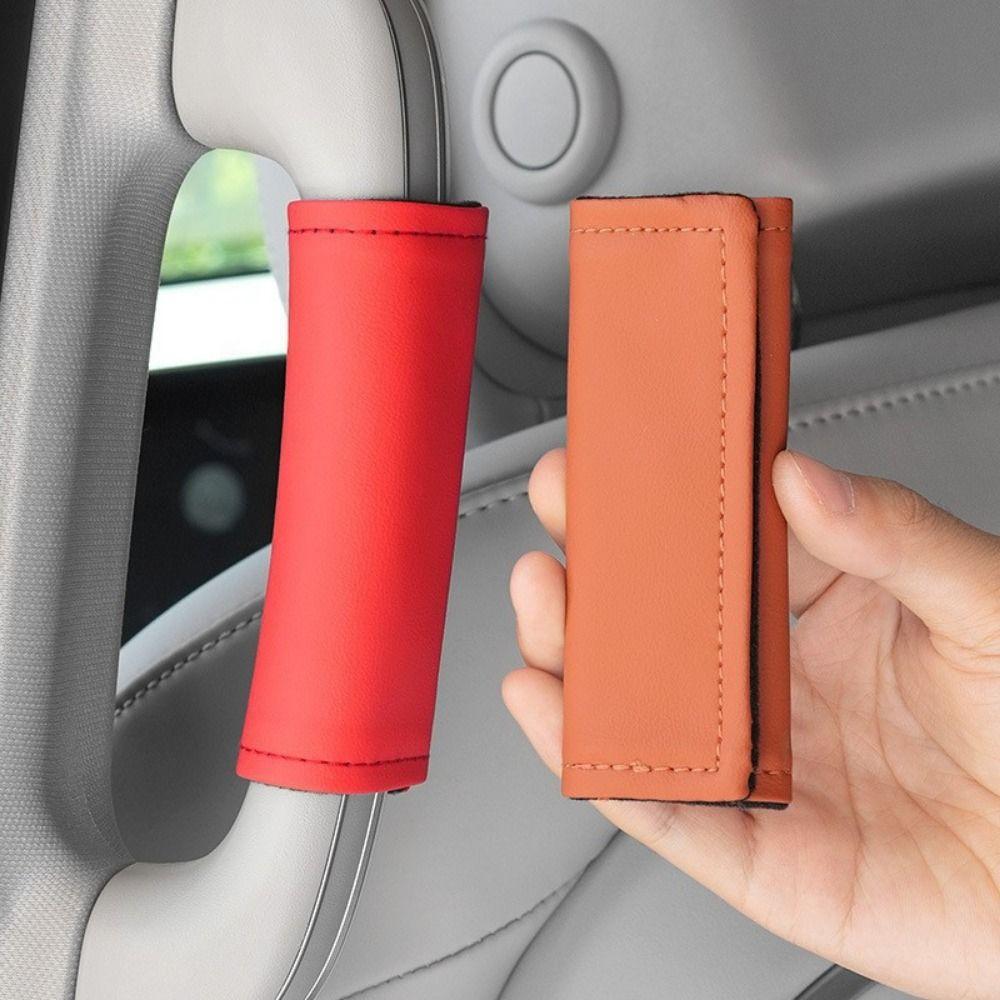 2Pcs Soft Pull Handle Gloves Non-slip Car Ceiling Handle Car Handle Cover Car Interior Decoration