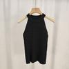 Summer Korean Solid Color Halter Neck Sleeveless Slim Twist Knit Vest For Women