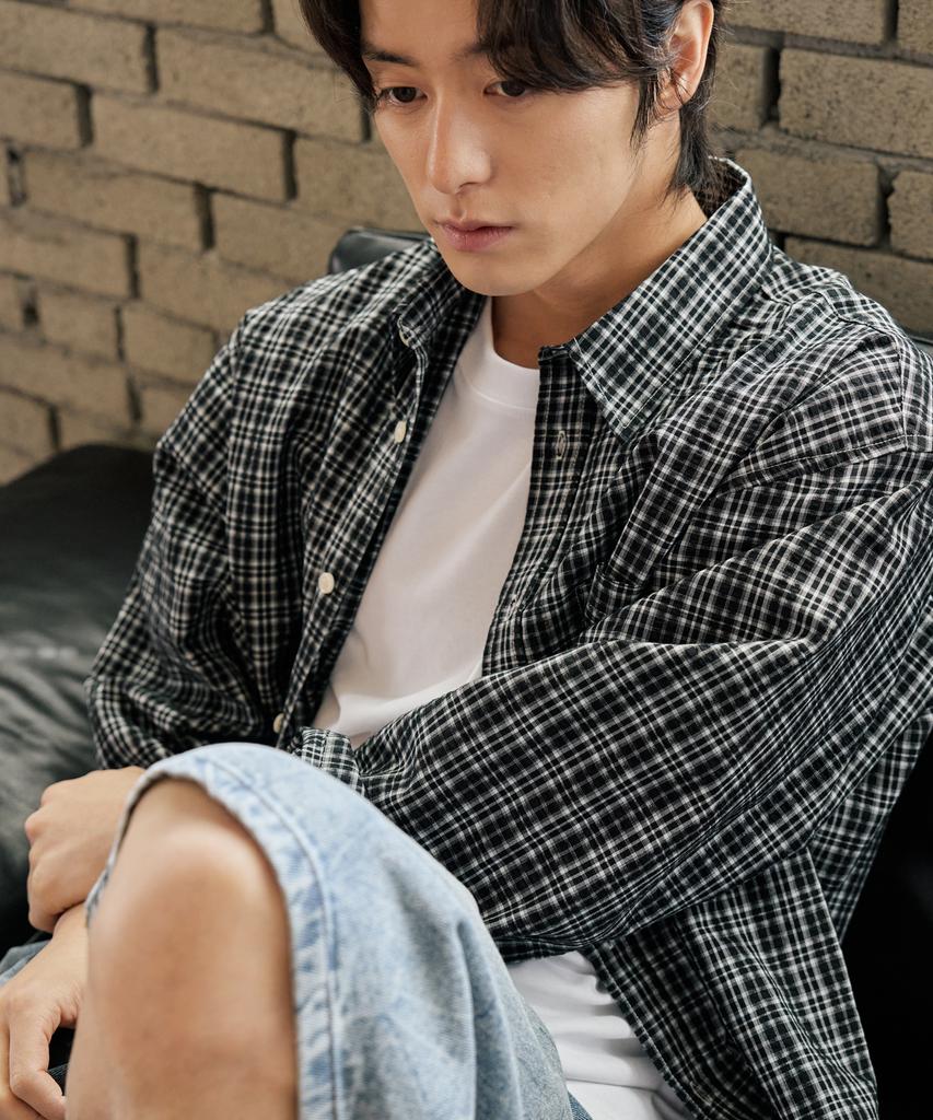 INDUST Summer Roy Wrinkle Check Shirt_Black