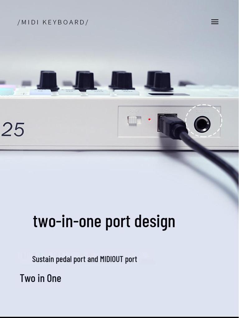 SMK-25 Portable MIDI Keyboard Controller with RGB Drum Pads