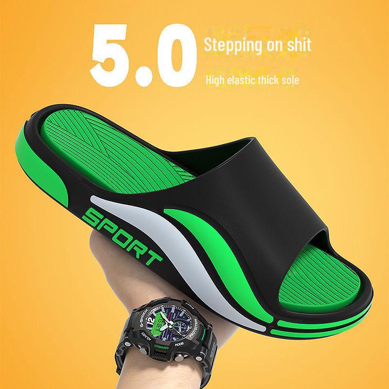 Прочные мужские и женские тапочки с высокой эластичностью и толстой подошвой для лета, идеально подходят для использования на открытом воздухе и домашнего купания