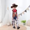 5Pcs Western Cowboy Costumes Cowboy Vest Bandana Shirt Pants Cap Halloween Fancy Dress Accessories Western Outfits