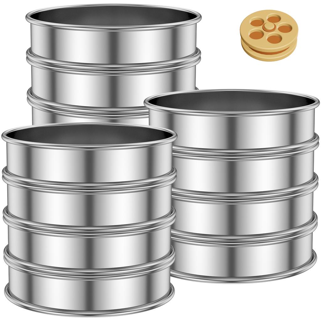 12Pcs English Muffin Rings 304 Stainless Steel Crumpet Rings Nonstick Tart Rings Double Rolled Muffin Tart Rings Crumpet Ring