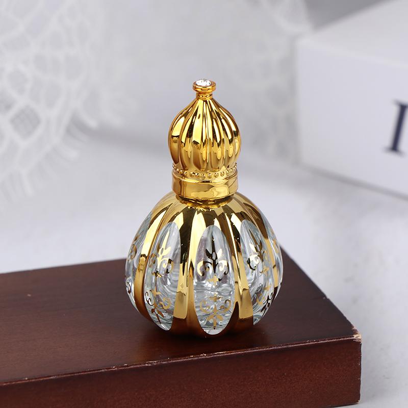13Ml Roll On Bottle Glass Mini Essential Oil Container Portable Cosmetic Vials Blending Perfume Bottle Gold Empty Roll-On Bottle