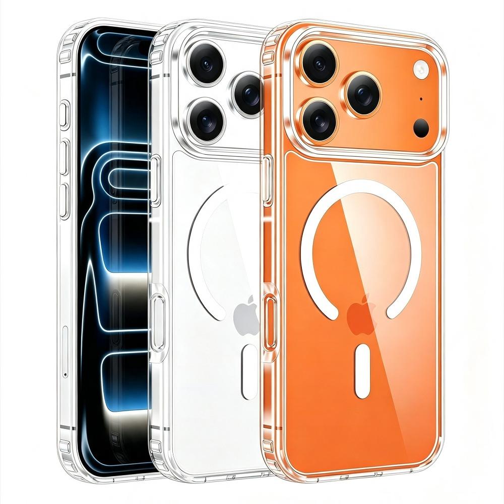 Магнитный прозрачный чехол для 18 17 16 15 14 Plus 13 12 11 Pro Max mini Funda для Magsafe Силиконовый прозрачный чехол