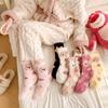 Нелиняющие носки из кораллового флиса, Теплые женские носки с половиной флиса, Домашние носки для пола, Носки с мишкой, Носки средней длины с мультяшным рисунком