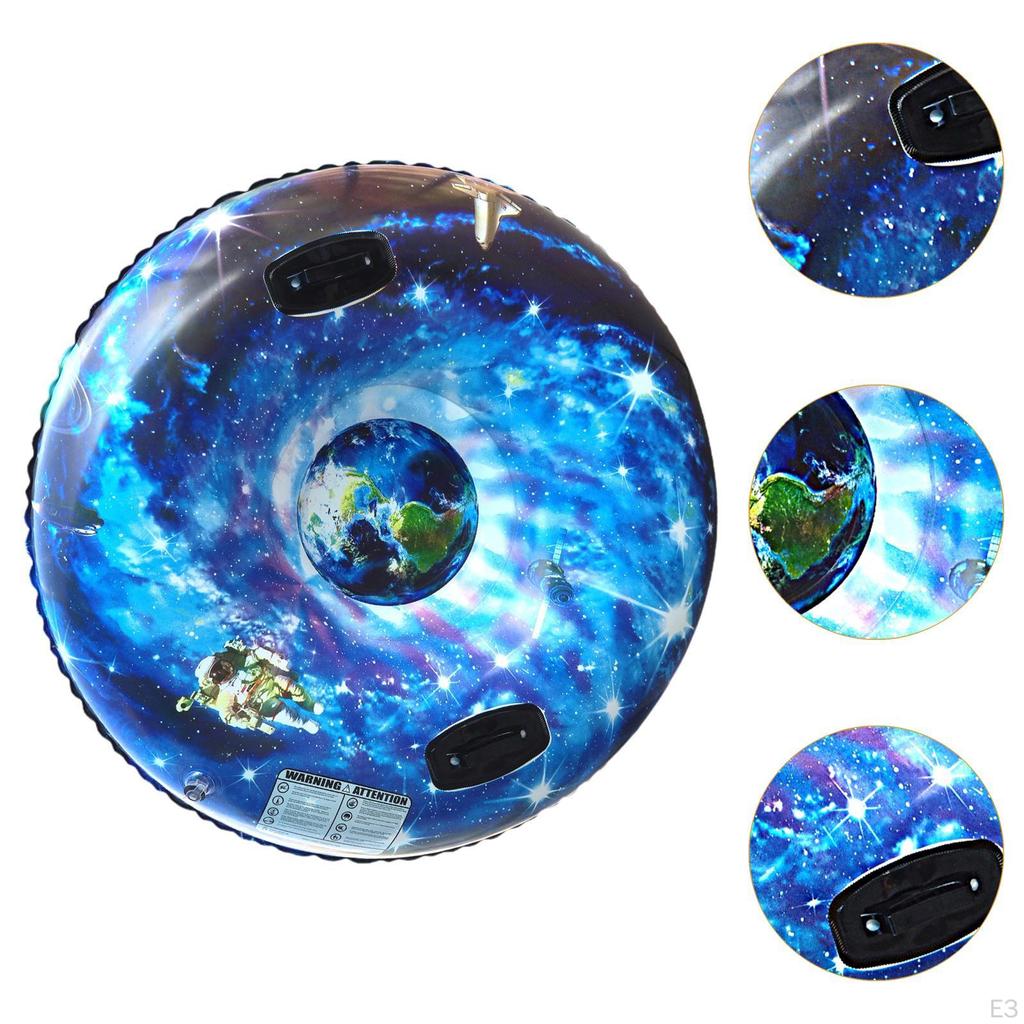 Inflatable Snow Tube Christmas Sledge Gift Sleigh Sled with Handles for Games Outdoor