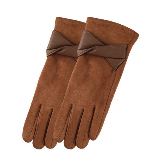 Женские замшевые зимние перчатки с сенсорным экраном, термоперчатки с плюшевой подкладкой, теплые перчатки для путешествий, поездок на работу, вождения, свиданий