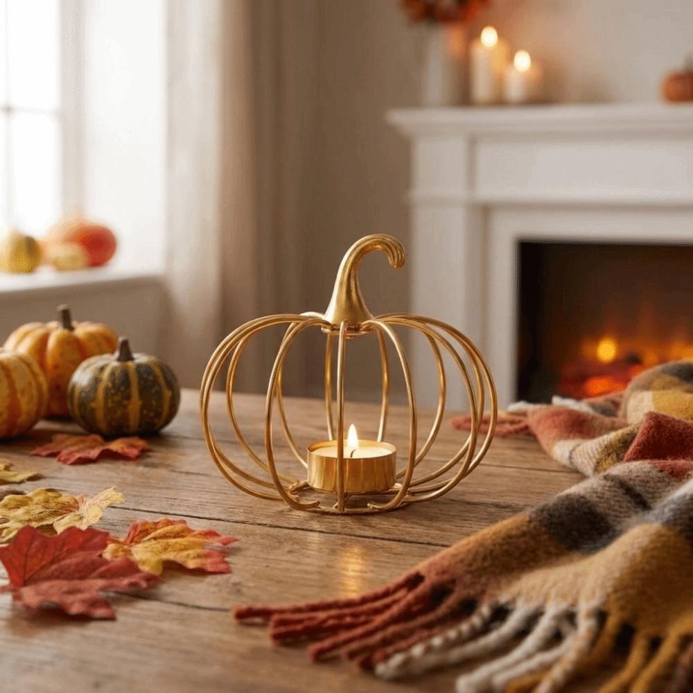 Open-Frame Pumpkin Candle Holder Iron Tealight Holder Creative Halloween Incense Burner Halloween