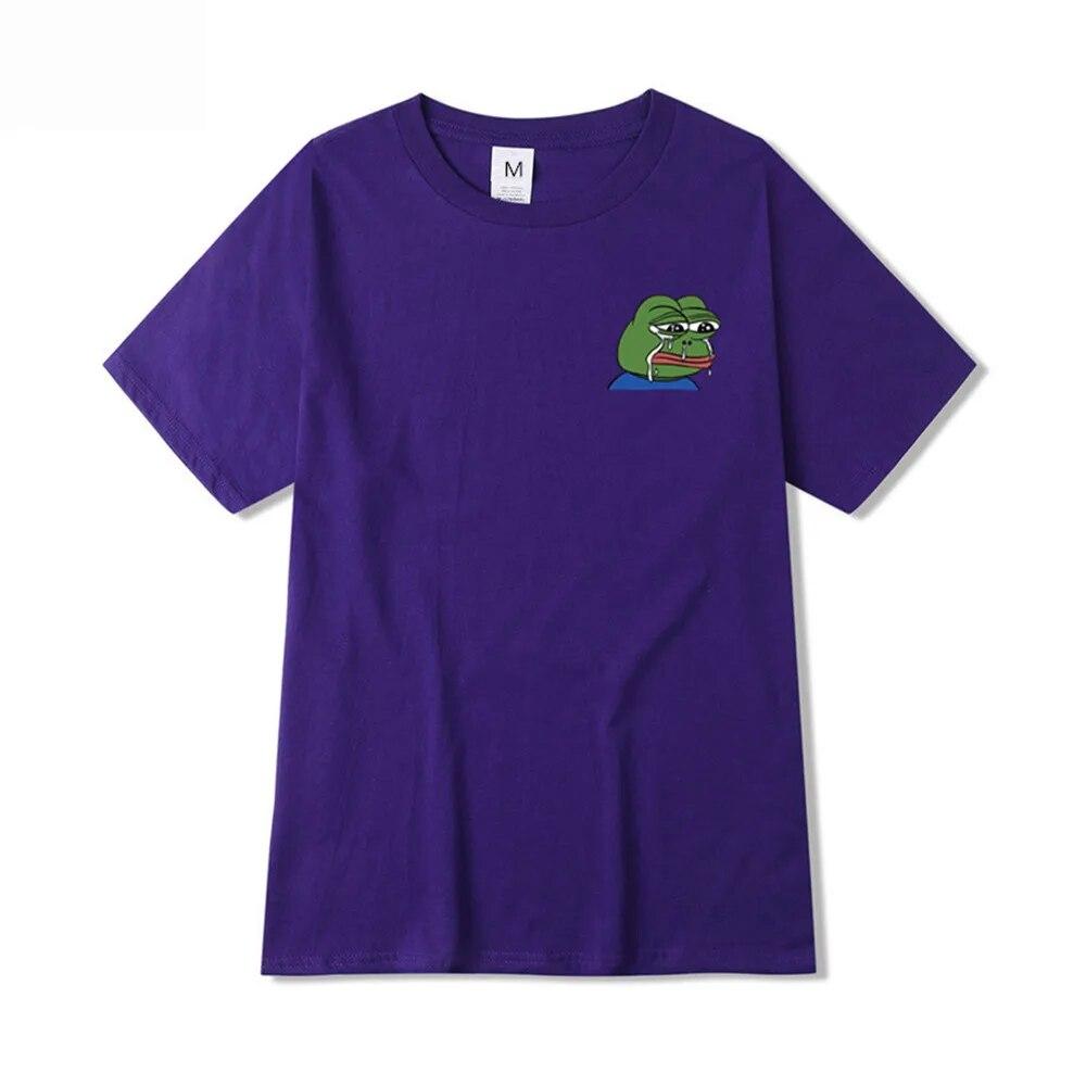 Летняя футболка унисекс Sad Frog Unisex Clothing Печатные забавные футболки Повседневные топы с короткими рукавами Хлопковая футболка для унисекс Свободная футболка