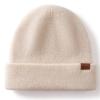 100% Cashmere Knit Beanie Hat Unisex Warm Winter Cap Ear Protection Foldable Outdoor Cycling