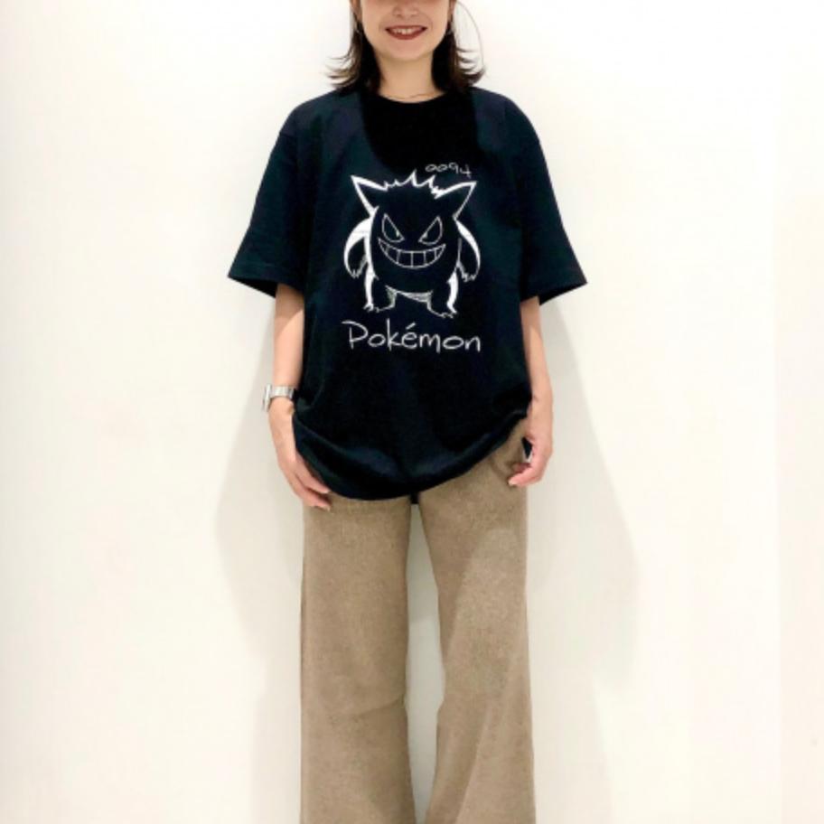 Uniqlo X Pokemon Сотрудничество SS24 Принт с буквами Повседневная футболка с круглым вырезом с коротким рукавом Мужские футболки Черный 475844-09