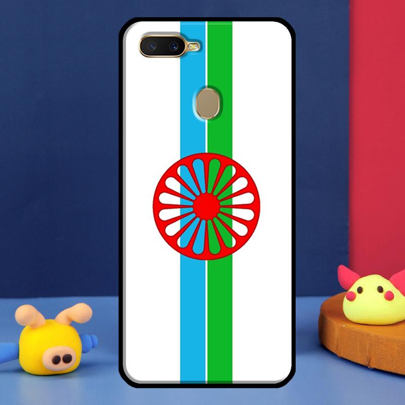 Чехол-флаг цыганский Рома для Oppo A98 A78 A58 A15 A16 A17 A5 A9 A91 A52 A72 A76 A96 A74 A94 A54 S A57 A77
