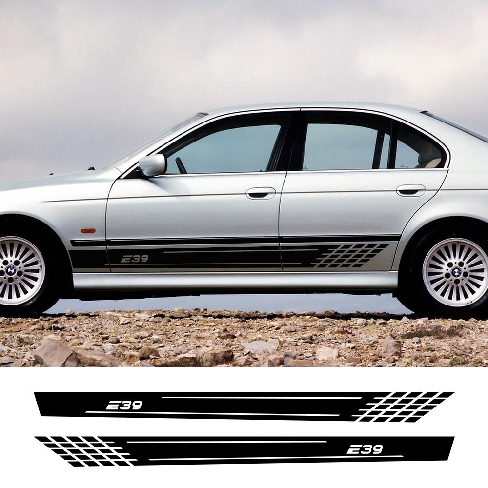 2PCS Car Door Side Skirt Stickers For BMW E39 Auto Accessories Body Trim Graphics Racing Sport Decoration Vinyl Film