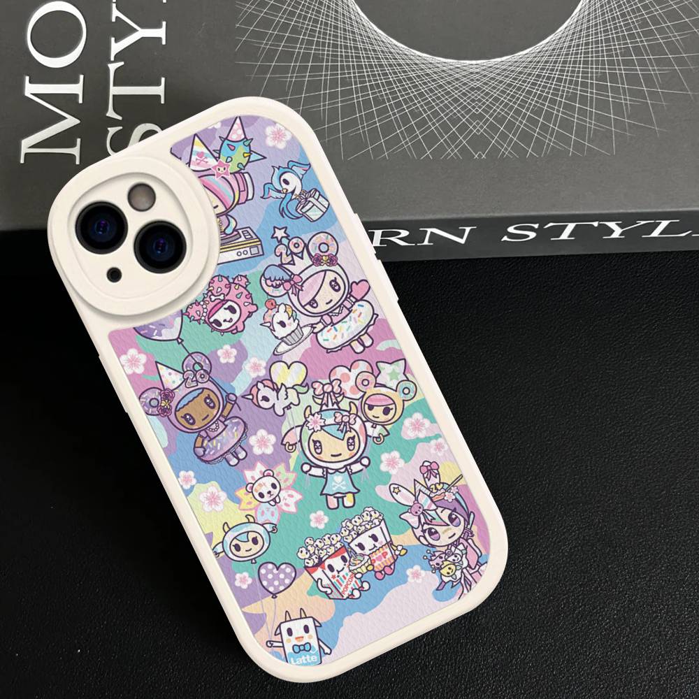 Japan Tokidoki Phone Case For IPhone 16 15 14 13 12 11 Pro Max Plus Leather Soft Cover