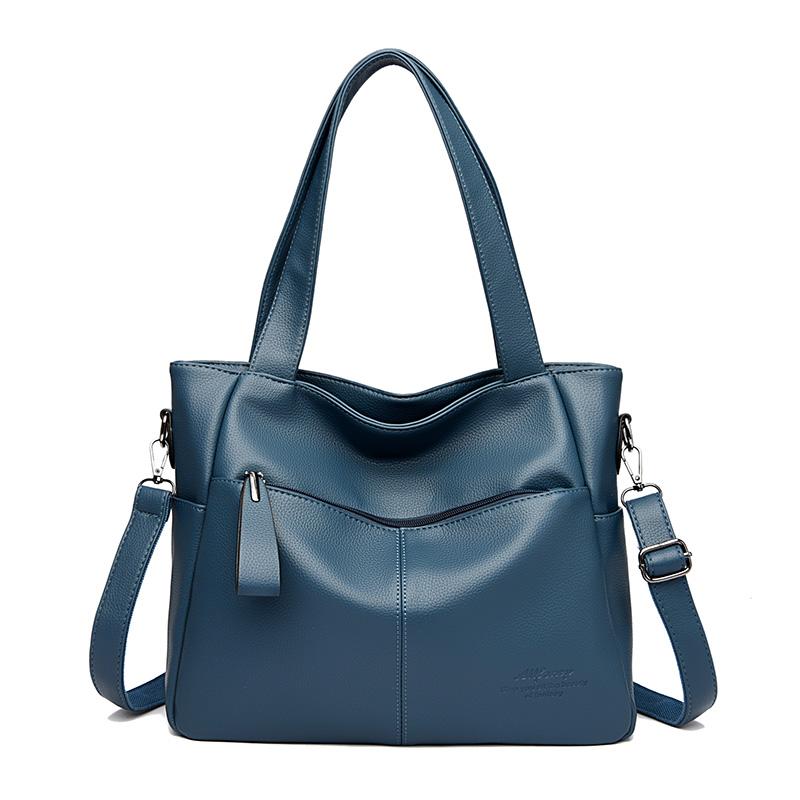 Кожаные сумки через плечо большой вместимости для женщин, 2023, простая женская сумка-шопер, дизайнерские сумки, женская сумка-мессенджер
