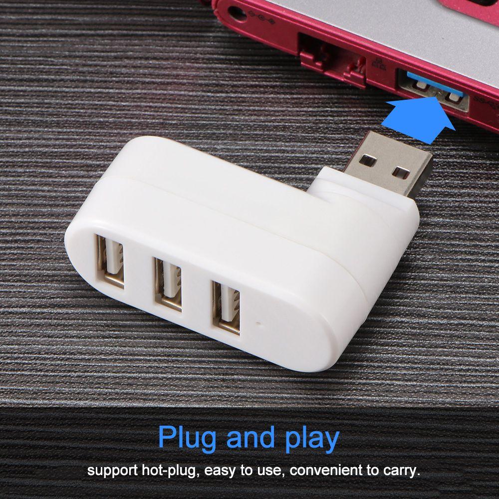New Rotatable High Speed Mini 3 Ports Splitter Box Adapter USB 3.0 Hub