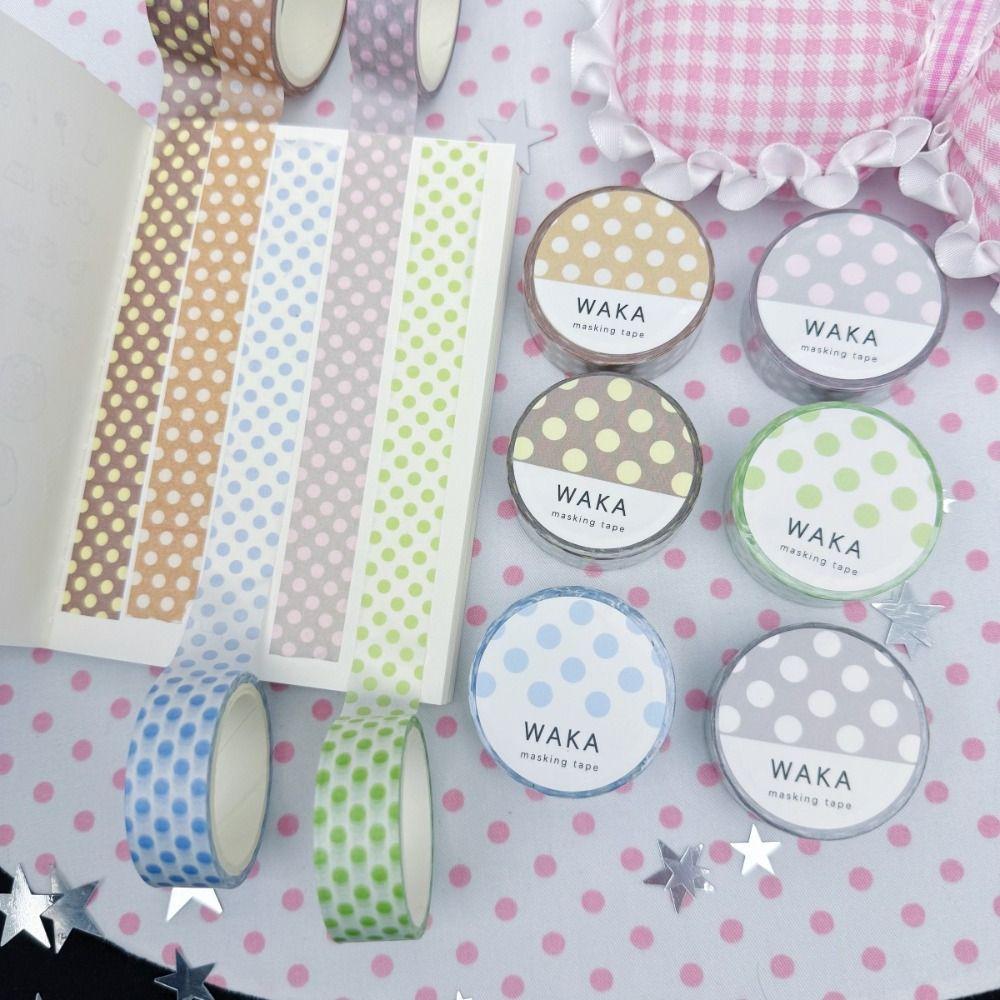 Polka Dot Washi Tape Colored Dots Masking Tape INS Decorative Stickers Journal Notebook Decor