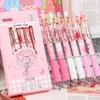 6pcs Rose And Time Gel Pens Set Forever Love Romantic 0.5mm Ballpoint Black Color Ink for Writing School