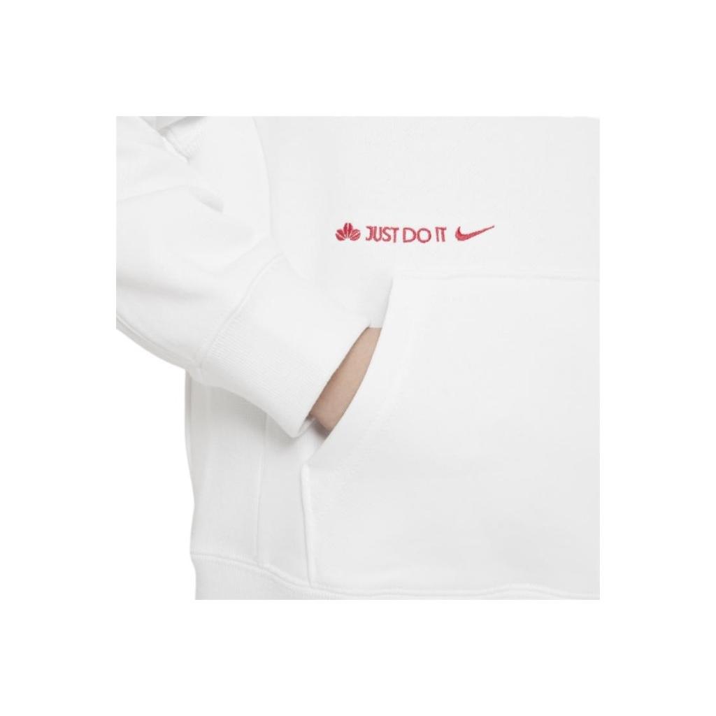 Nike Детская толстовка с капюшоном и принтом логотипа на кармане Детские толстовки с капюшоном белого цвета FJ9701-121