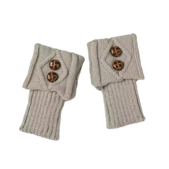 Women Leg Warmers Knitted Gaiters with Buttons Warm Boot Cuff Sock Girl Short Boot Cuffs for Autumn Winter Daily Outings Street Dating