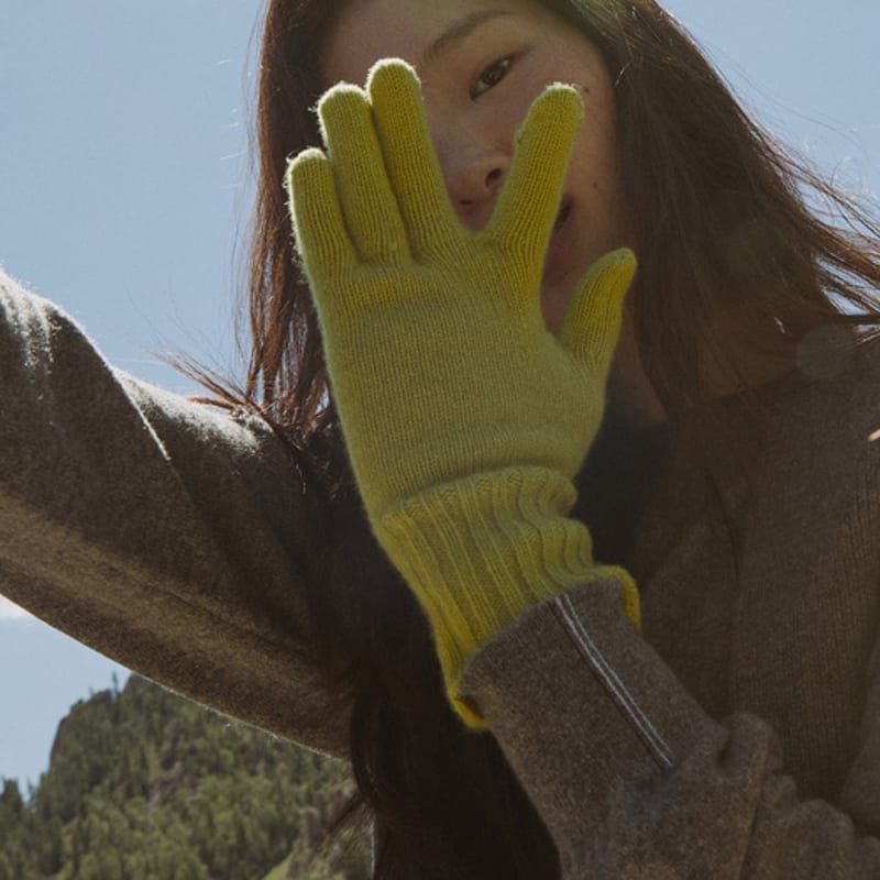 КАШЕМИР Кашемировые базовые перчатки (Светло-зеленый) D7HAW25001GRL