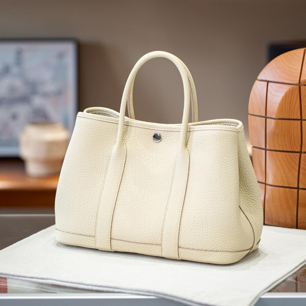Верхний слой N+togo Cowhide Garden Bag 30 Кожаная женская сумка-тоут Большая вместительная сумка для поездок на работу