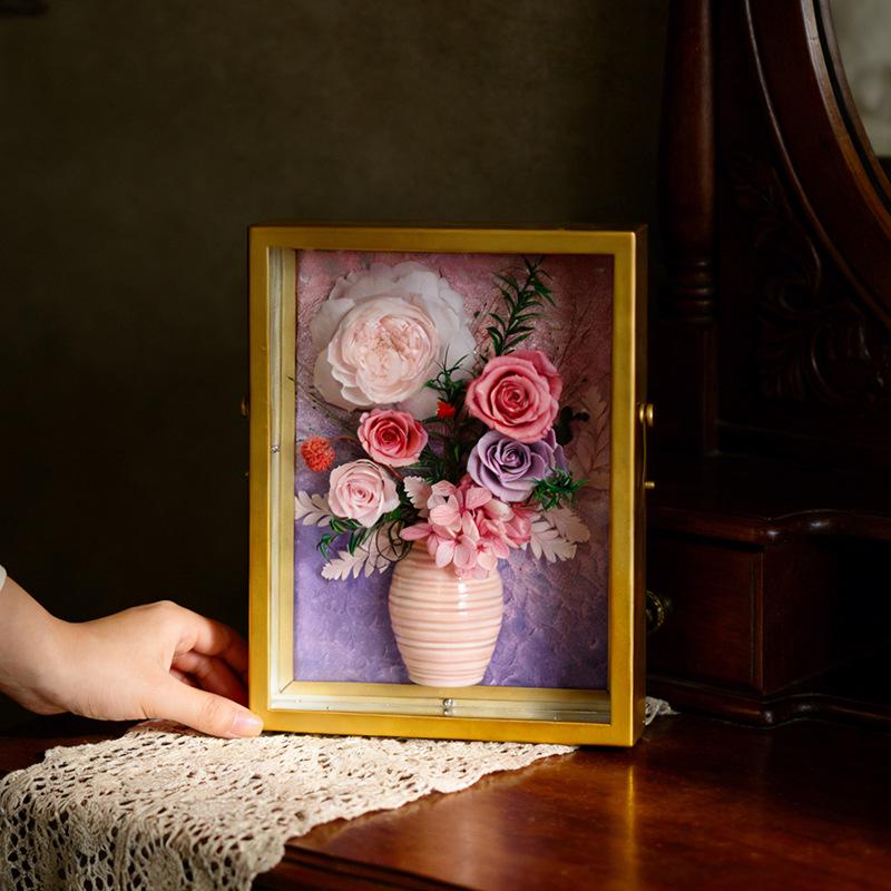 Everlasting Rose Vase & Frame - 3D Floral Gift for Mother's Day, Birthdays & Home Decor