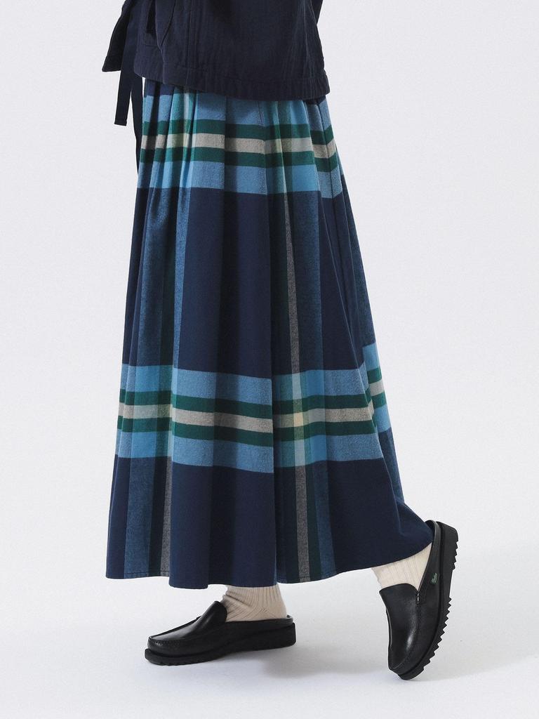 Beams Boy Women's Big Tartan Skirt, Navy 2