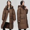 2025 Winter New Mid-length Over-the-knee Thickened Loose Down Cotton Jacket Cotton Jacket Women's Cotton Jacket Plus-size Padded Jacket