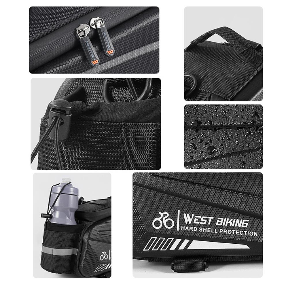 Waterproof Bike Hard Shell Bag Bicycle Rear Rack Pack Bag Pannier Large Capacity