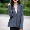 Autumn and Winter One-button Small Suit Jacket Women's Knitted Cardigan V-neck Solid Colour Suit