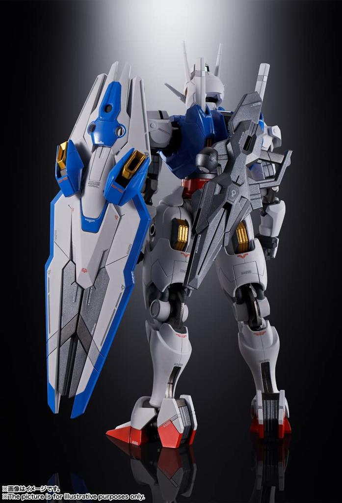 TAMASHII NATIONS Chogokin Mobile Suit Witch of Mercury Gundam Approximately ABS PVC Painted Action Figure Gundam Aerial, 180mm, & & Die-cast,