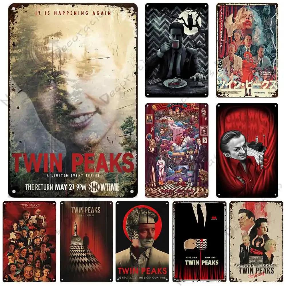 Twin Peaks Classic TV Metal Tin Sign Rusty Metal Signs Poster Home Bar Vintage Metal Poster Industrial Decor Decorative Plate