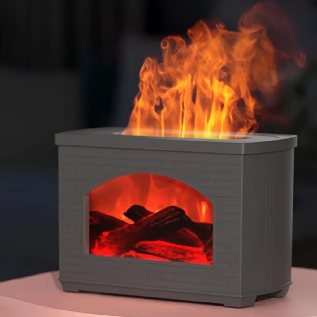 Милые эстетичные светодиодные ночники, настольный увлажнитель воздуха, имитация пламени, распылитель мелкодисперсного тумана, подарок для камина в фермерском доме, незаменимый