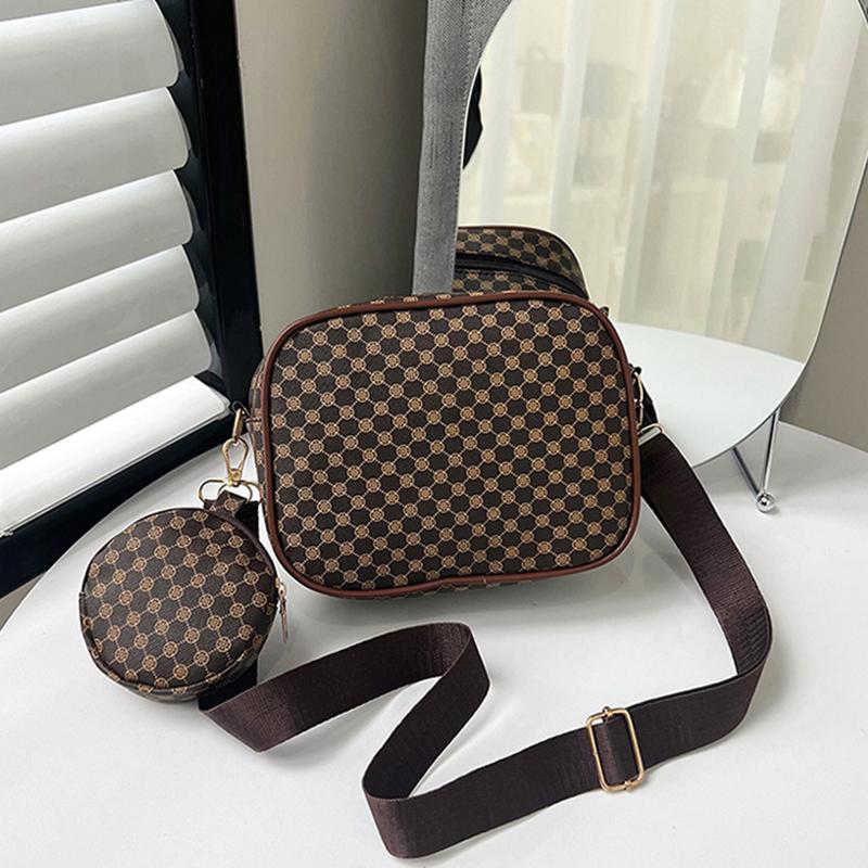 Винтажная трендовая квадратная сумка через плечо с небольшим узором из искусственной кожи, женская сумка через плечо