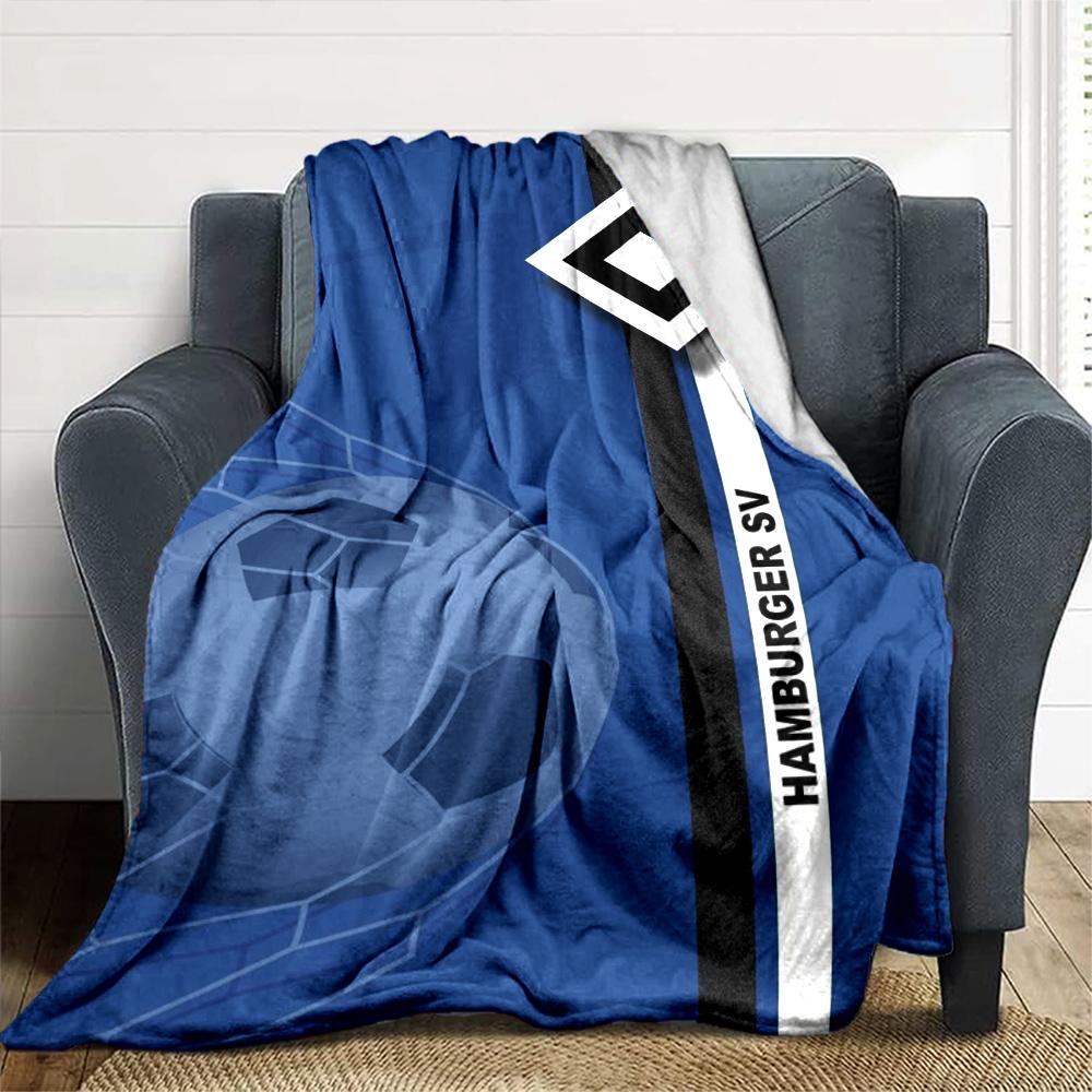 Hamburger Sv Logo Print Flannel Blanket High Quality Warm Comfortable Cover for All Seasons Perfect for Gifts Home Decor