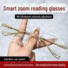 Ultra-Light Frameless Edge-Cut Anti-Blue Light Smart Zoom Anti-Fatigue HD Reading Glasses.